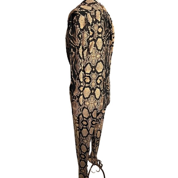 Venus woman’s small snake print romper elastic waist pockets straight leg - Picture 4 of 13